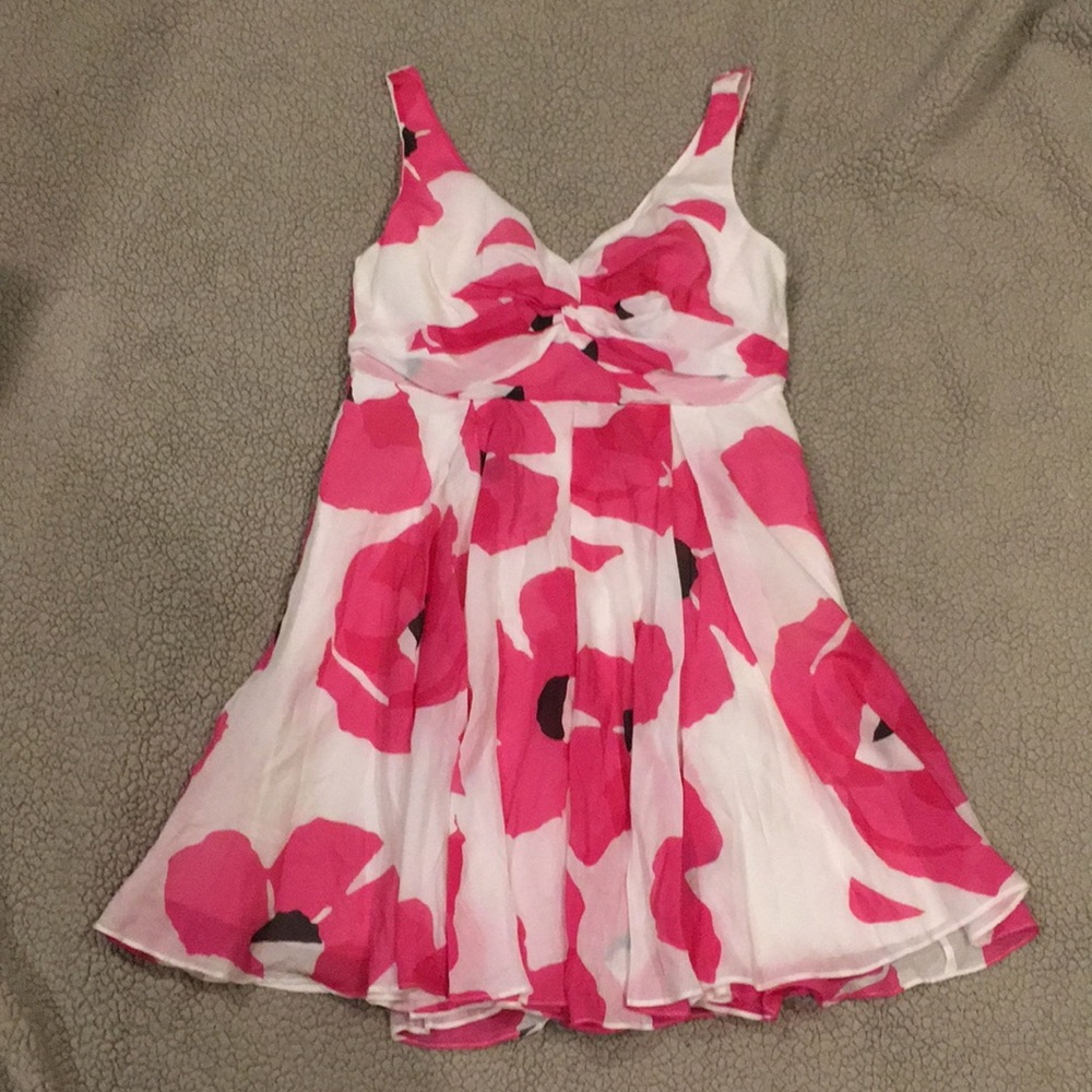 Pink and White Floral Dress